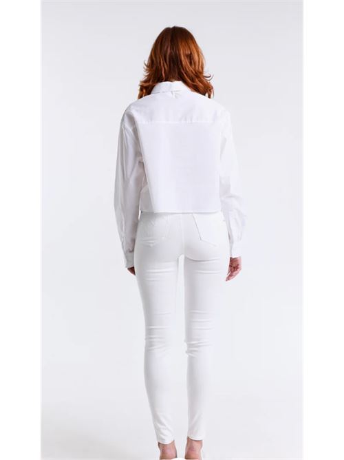 Camicia crop in popeline Met Met | M10 147CM-WHITE